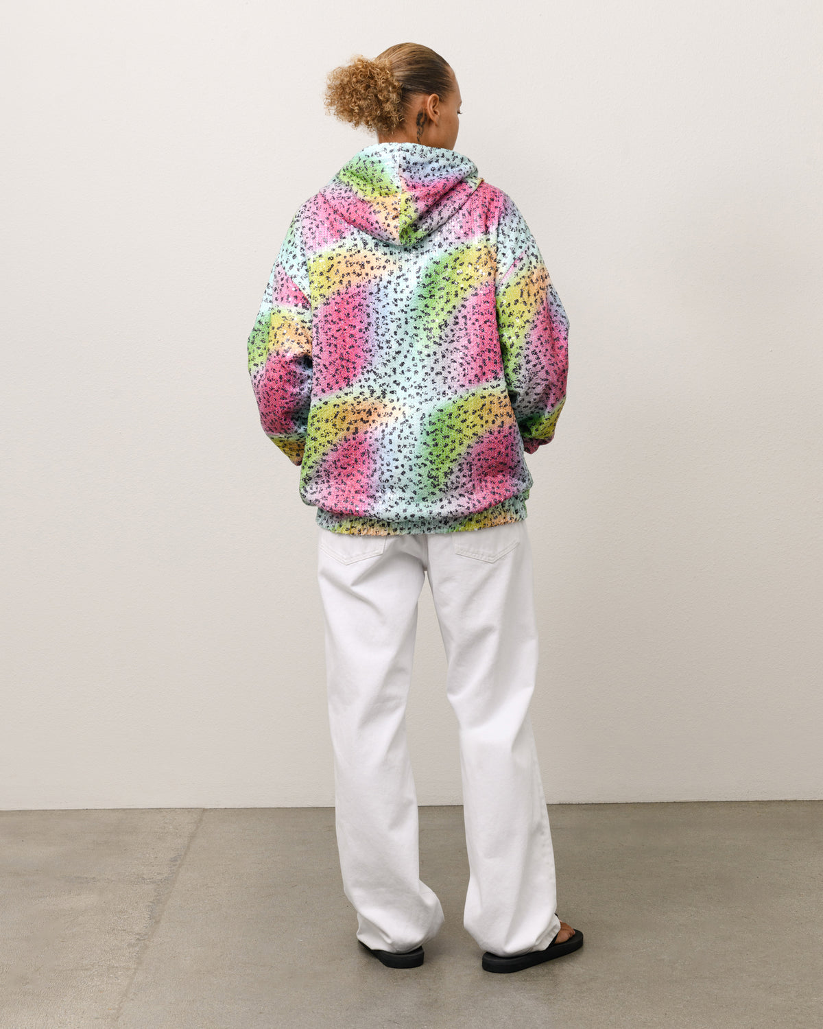 Stussy Tears Sequin Zip Hoodie Unisex Long Sleeve In Multi