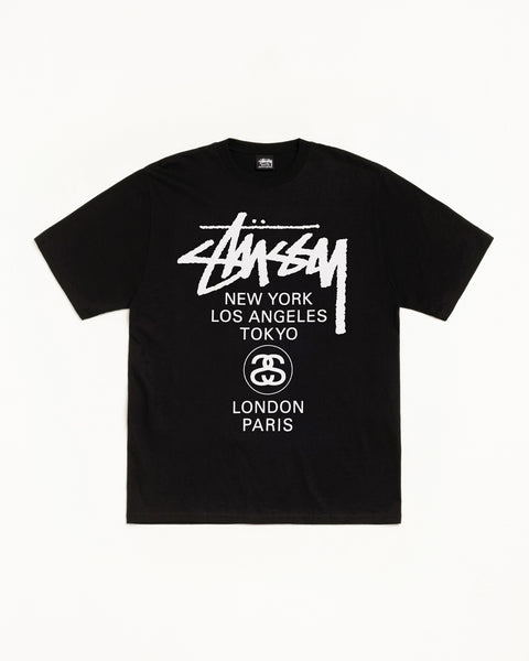 World Tour Tee – Black | Tees | Stüssy UK