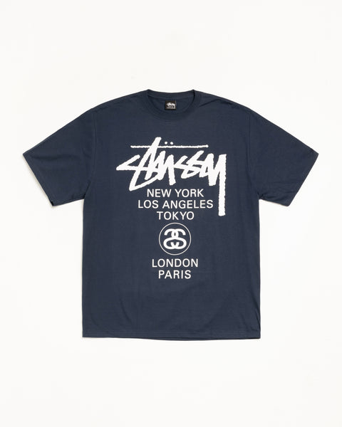 World Tour Tee – Navy | Tees | Stüssy UK