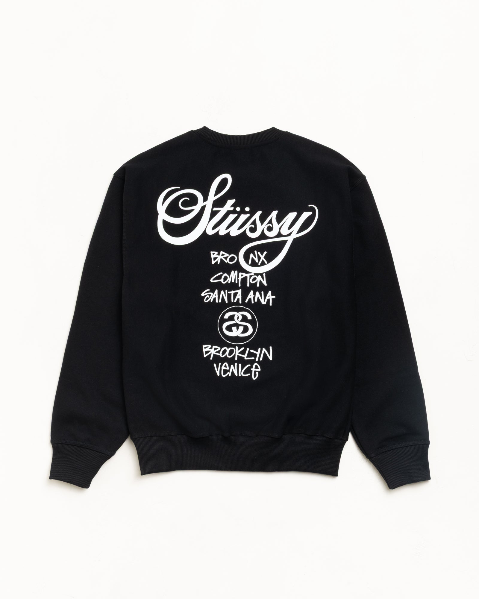 World Tour Crew – Black | Sweats | Stüssy UK