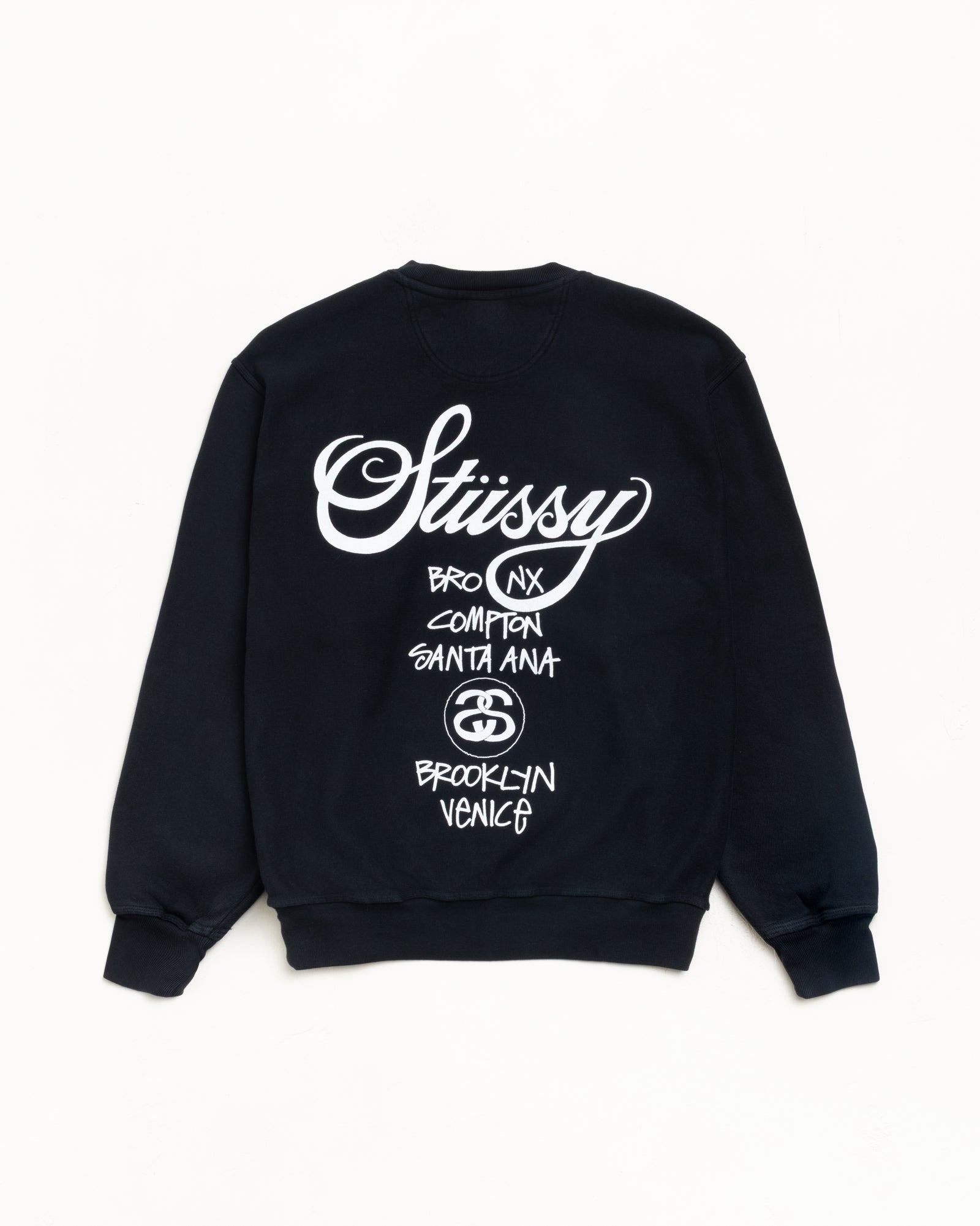 World Tour Pig. Dyed Crew Mens Long Sleeve In Black