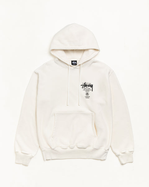 World Tour Pig. Dyed Hood Mens Long Sleeve In Natural