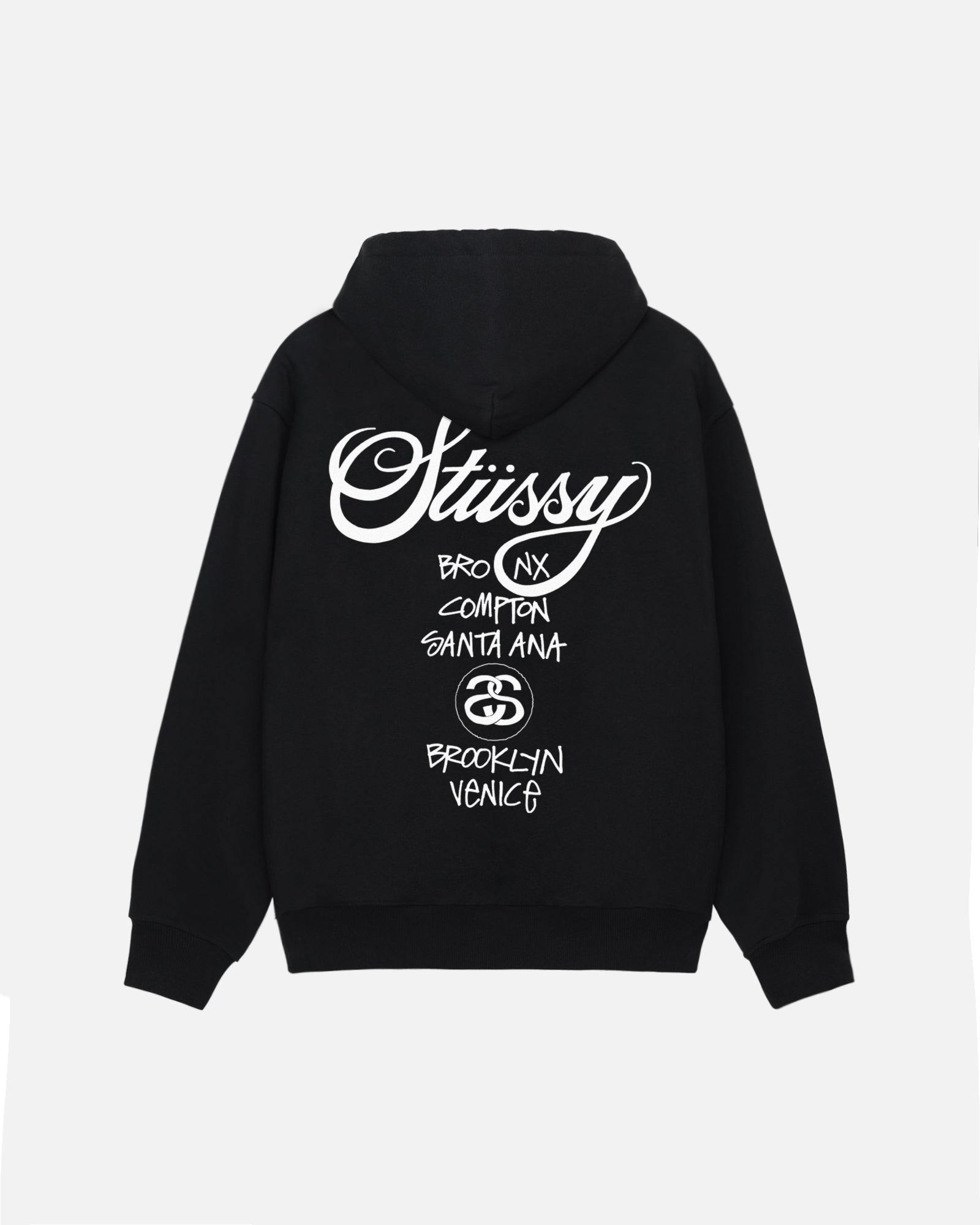 World Tour Zip Hoodie in black – Stüssy UK