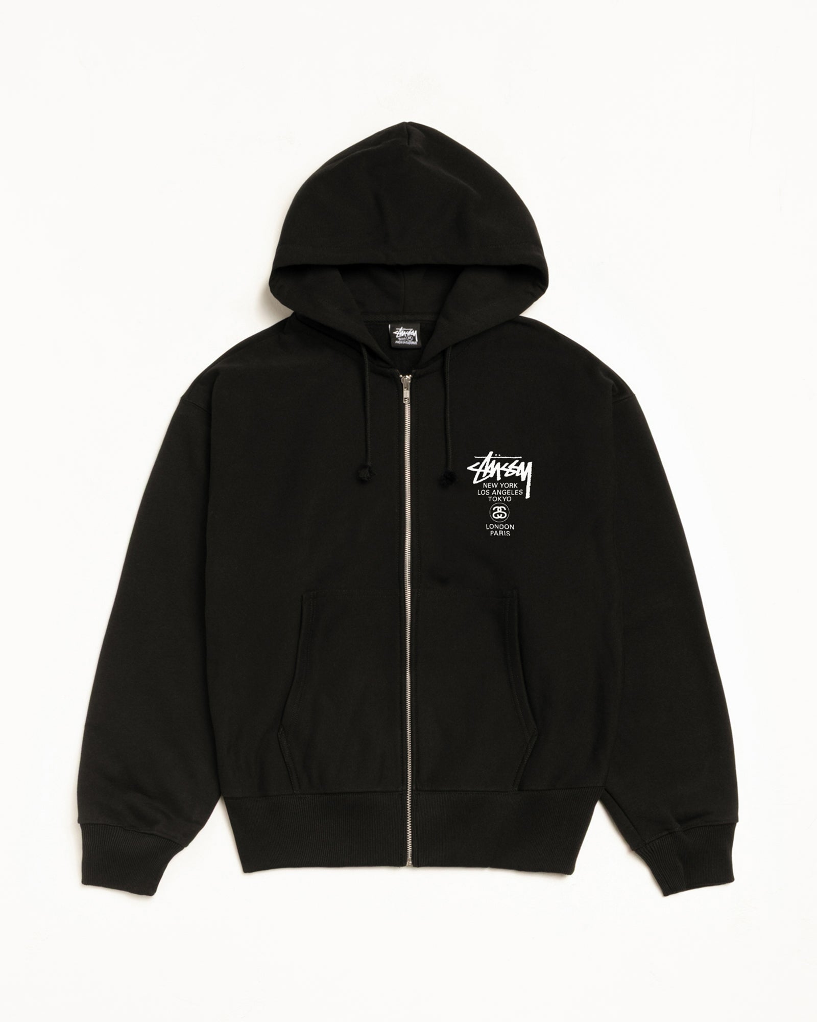 World Tour Zip Hood Mens Long Sleeve In Black