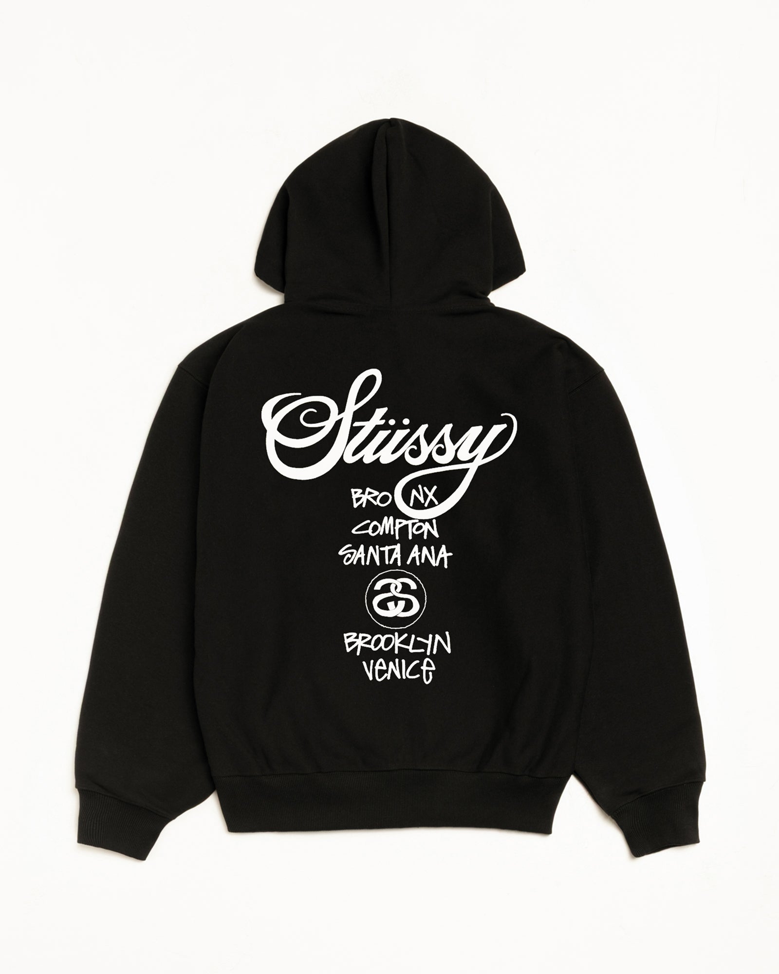 World Tour Zip Hoodie – Black | Sweats | Stüssy UK
