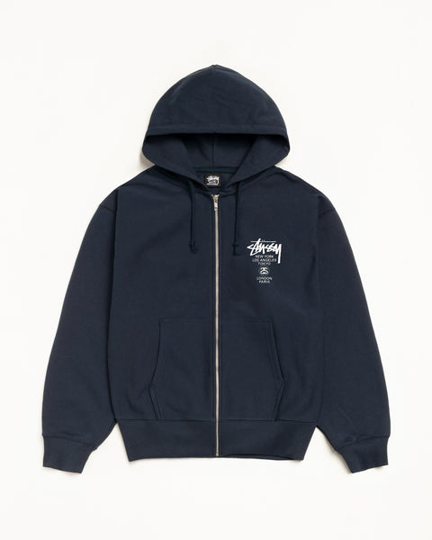 World Tour Zip Hood Mens Long Sleeve In Navy