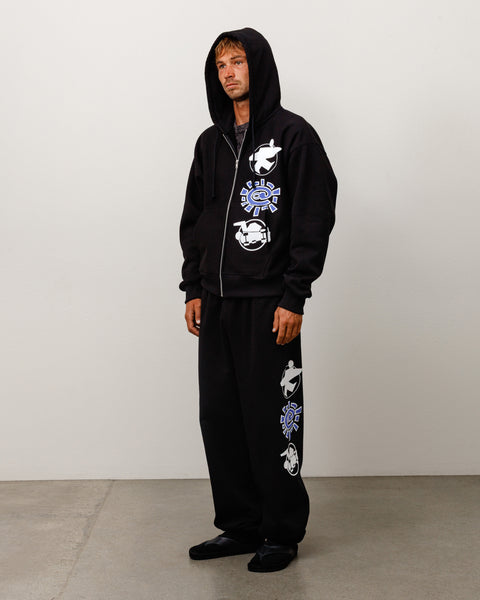 Always Stack Zip Hood Unisex Long Sleeve In Black