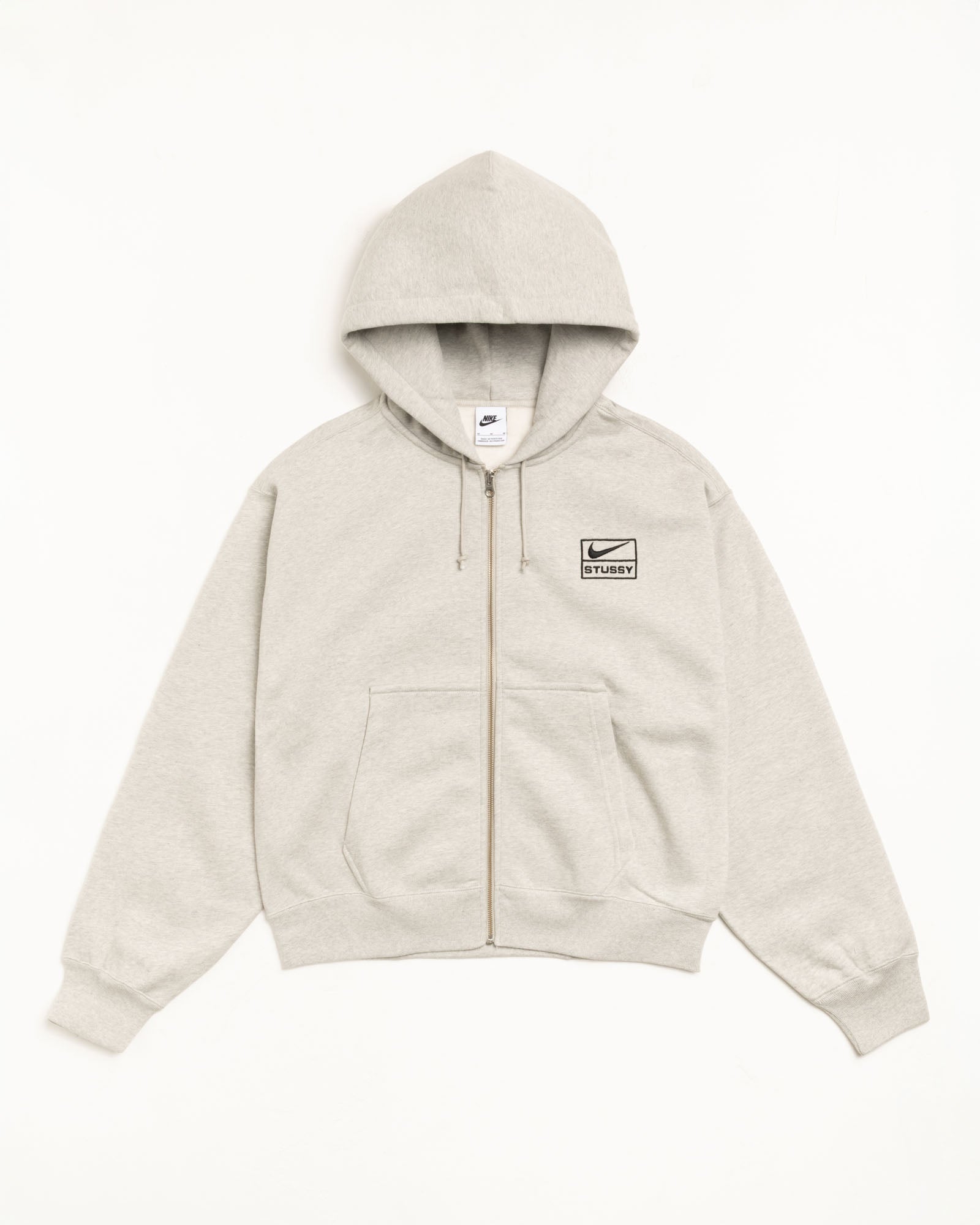 Stüssy & Nike Fleece Zip Hoodie – Grey Heather | Sweats | Stüssy UK