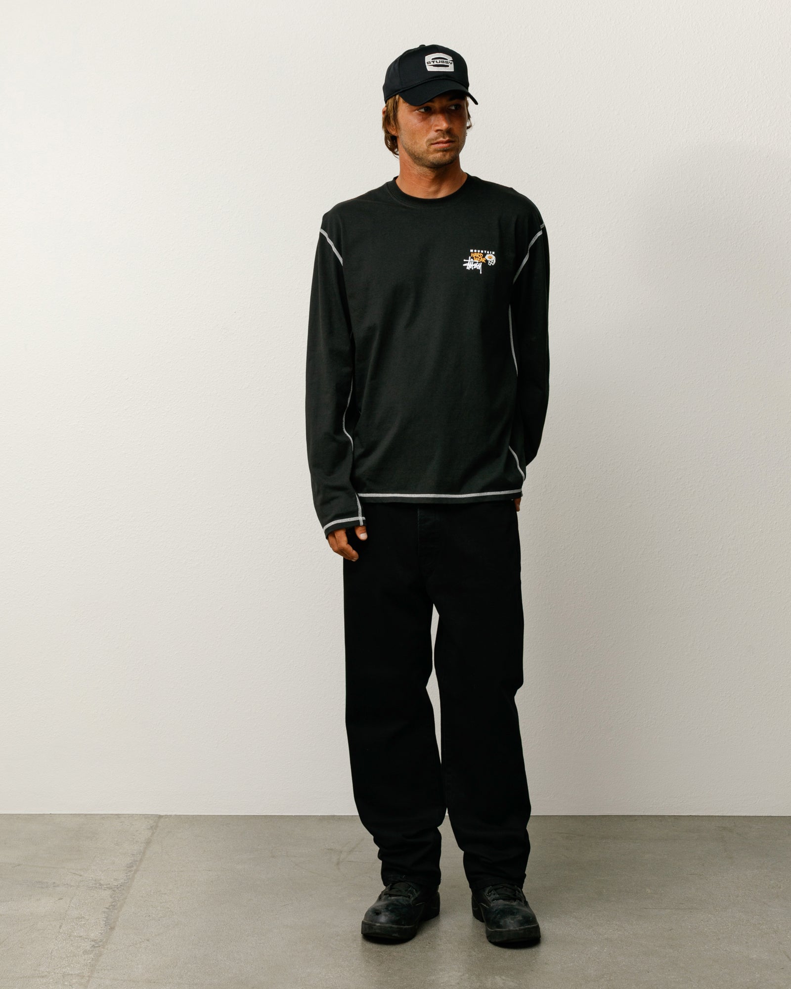 Stussy X Mhw Ls Tee Mens Long Sleeve In Stealth Grey