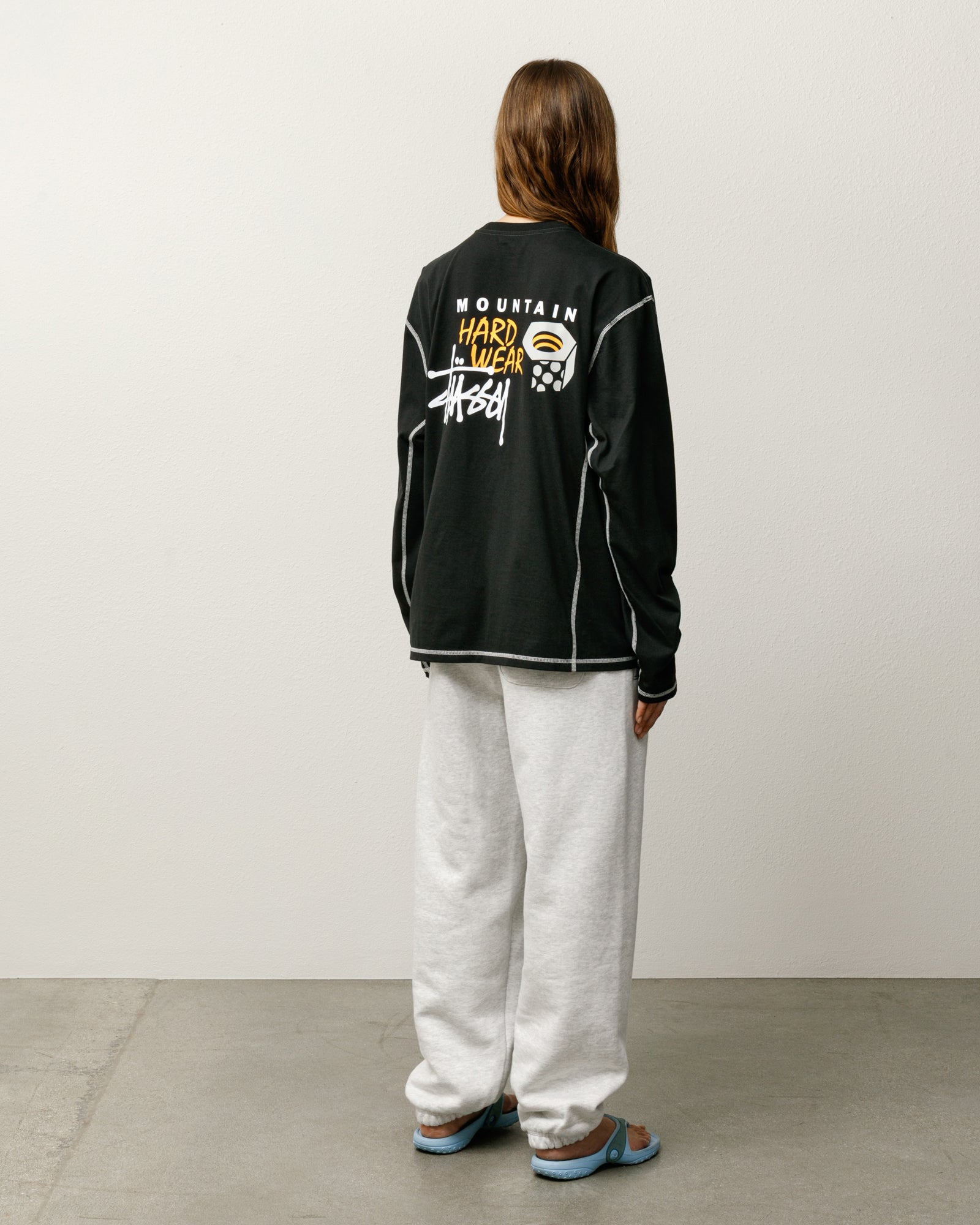 Stussy X Mhw Ls Tee Mens Long Sleeve In Stealth Grey