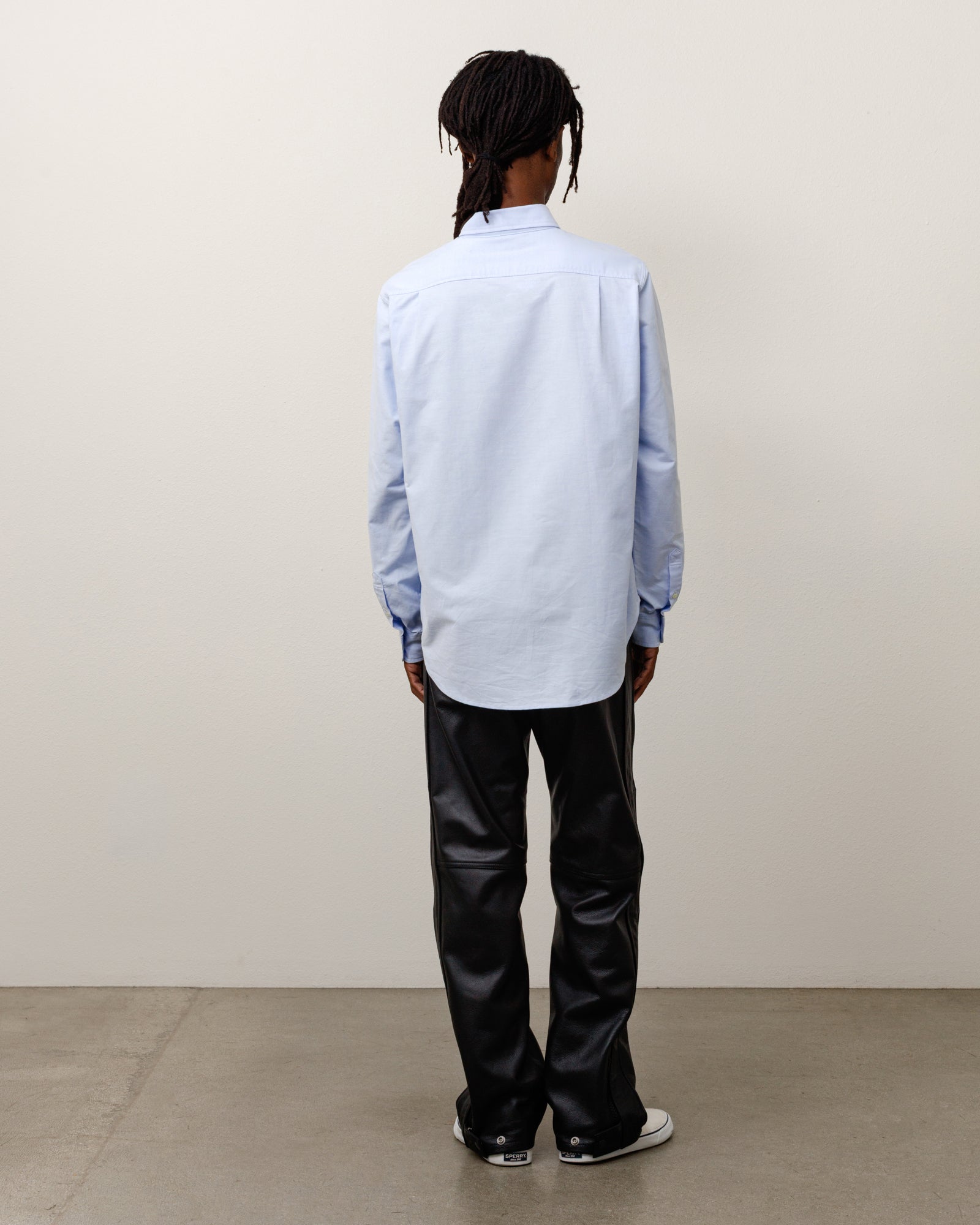 Button Down Shirt Unisex Long Sleeve In Saxe