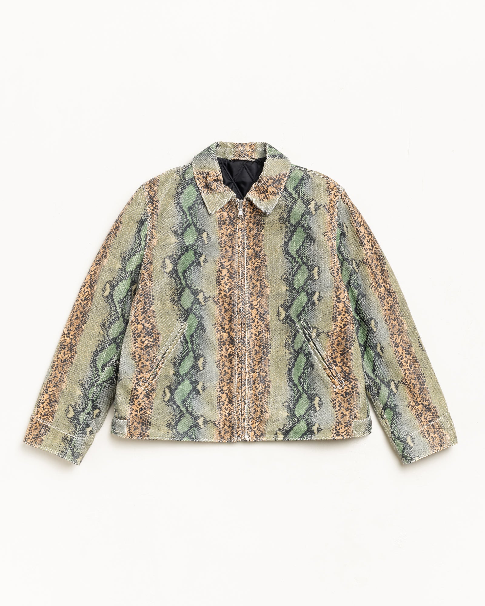 Garage Jacket Leather Mens Long Sleeve In Snake | hero:main:collection:new-arrivals,shirts,tops-shirts,all,tees,outerwear,denim,knits,accessories,sunglasses,hoodies,sweats,mens-hoodies-sweatshirts,shorts,pants,bottoms