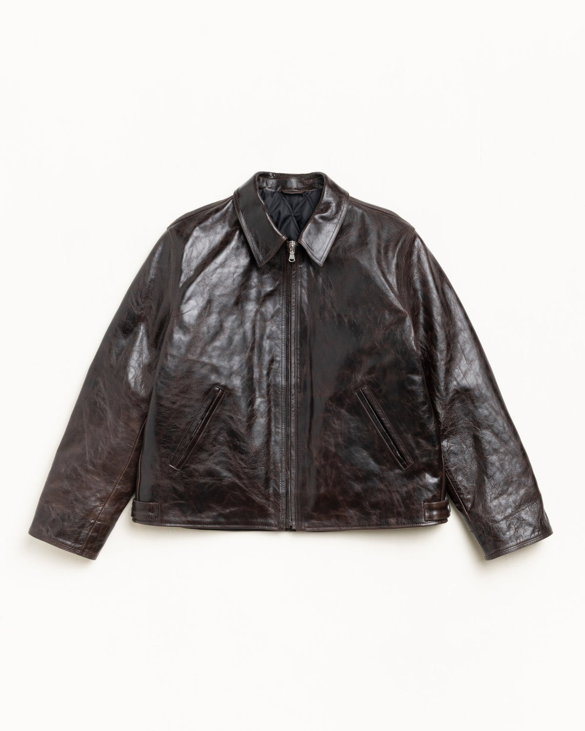 Garage Jacket Leather Mens Long Sleeve In Dark Brown | hero:main:collection:new-arrivals,shirts,tops-shirts,all,tees,outerwear,denim,knits,accessories,sunglasses,hoodies,sweats,mens-hoodies-sweatshirts,shorts,pants,bottoms