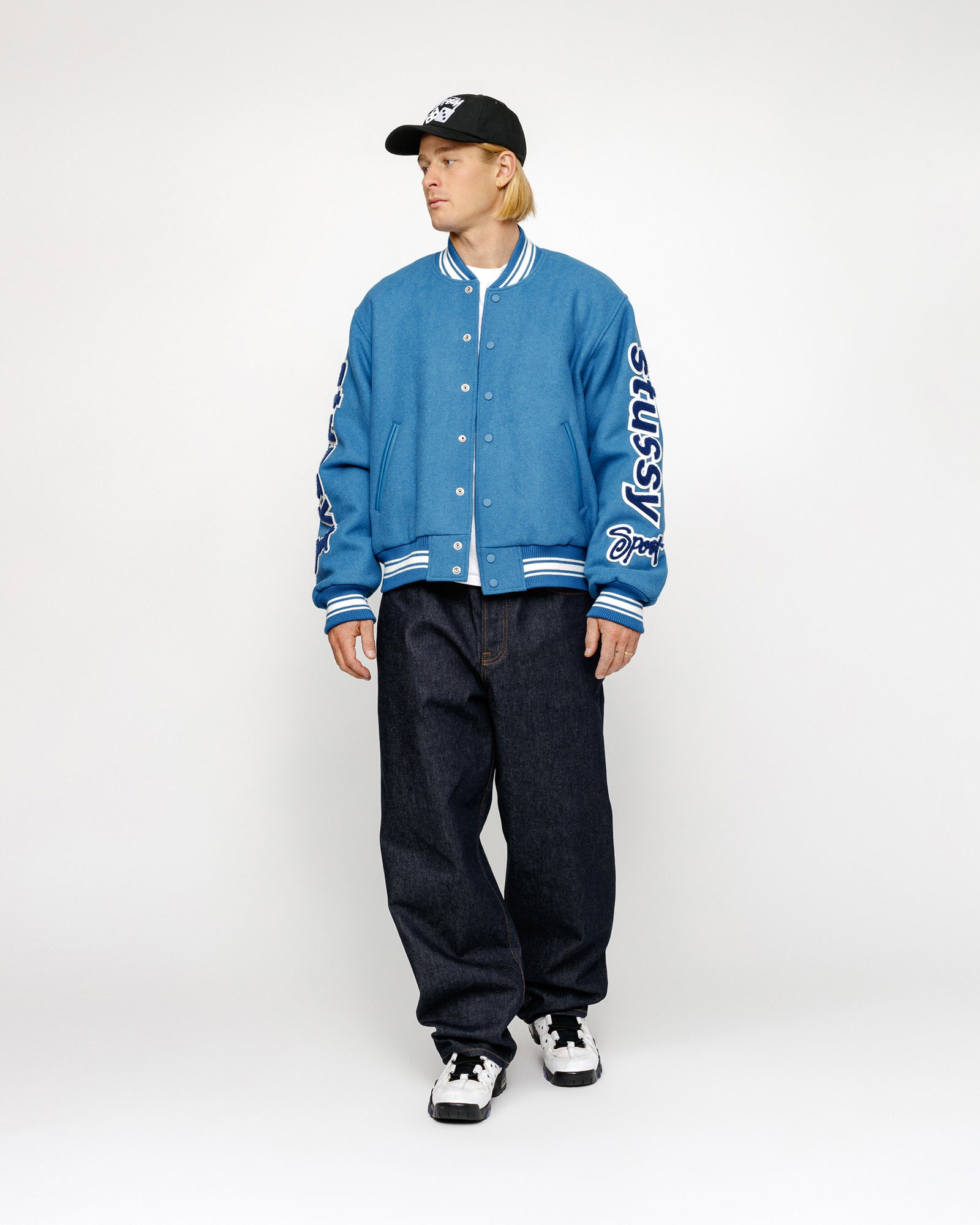 Stussy hot sale letterman jacket