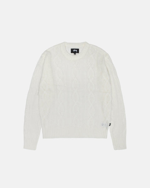 Stüssy Cable Loose Knit Sweater Ivory Knits