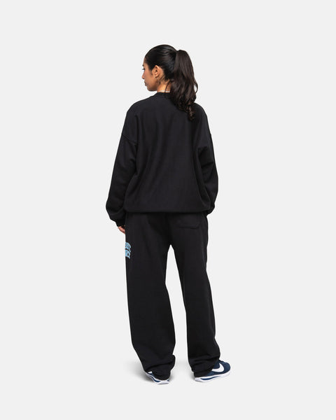 Stüssy Sport Relaxed Oversized Crew Washed Black Sweats