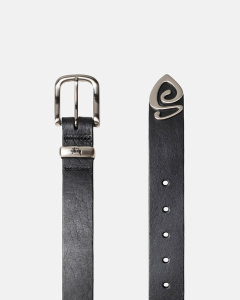 Stüssy Metal S Tip Belt Black Accessories