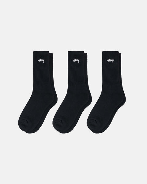 Stüssy Stock Crew Socks Mulitpack Black Accessories
