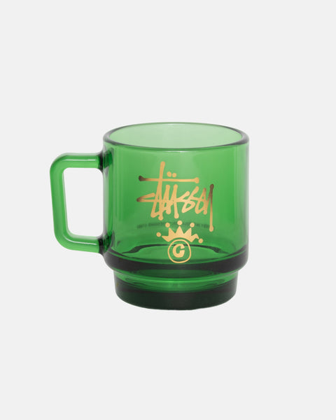 Stüssy Stock Crown Logo Glass Mug Green Accessories