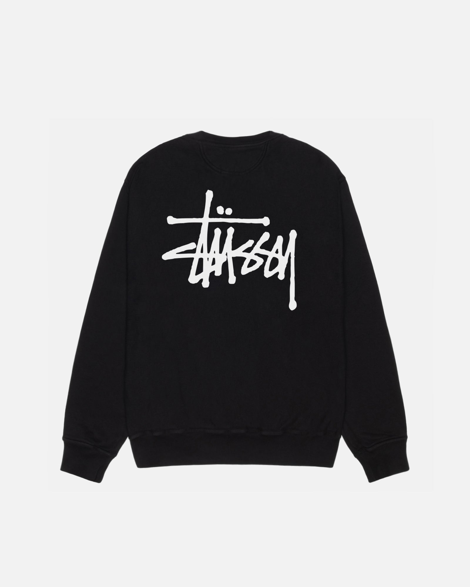 Basic Stüssy Crew Pigment Dyed Black Sweats